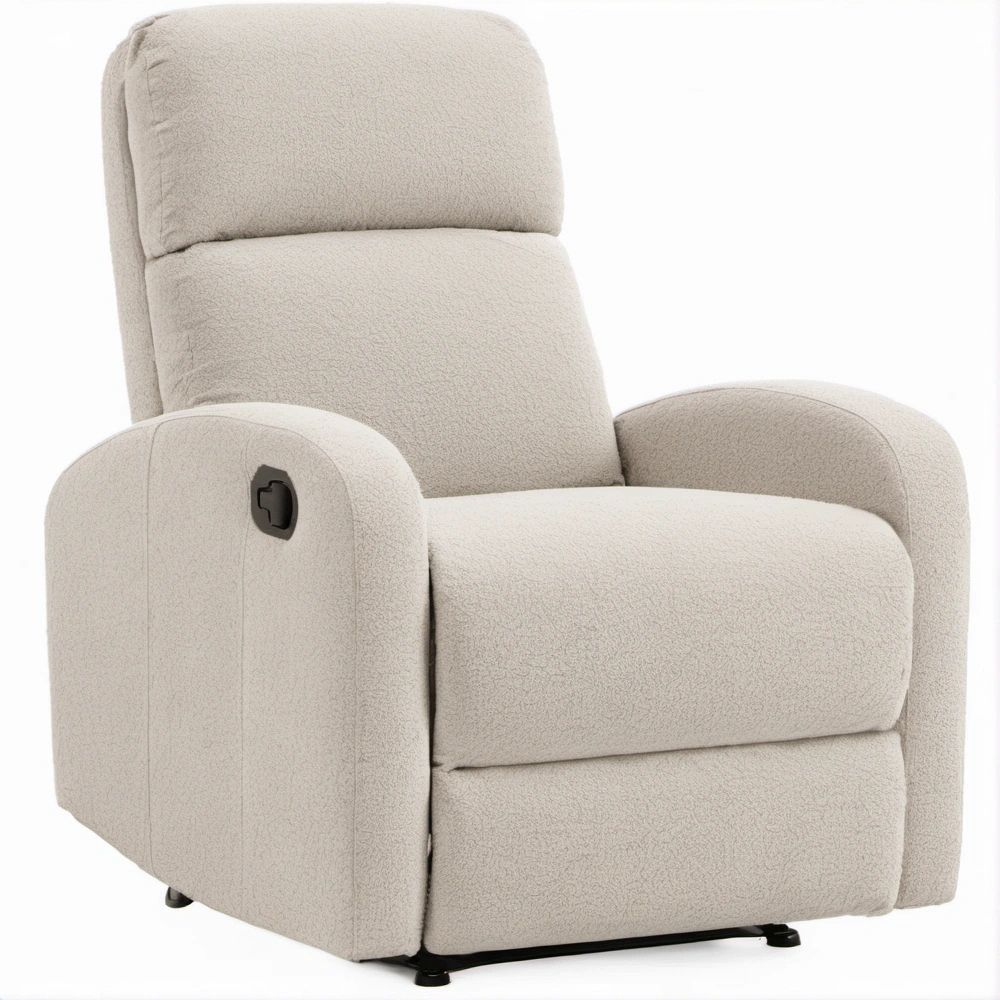 Manuell verstellbarer Relaxsessel mit Liegefunktion, Creme, 86 x 95 x 102 cm