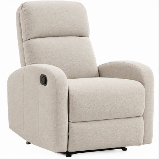 Manuell verstellbarer Relaxsessel mit Liegefunktion, Creme, 86 x 95 x 102 cm